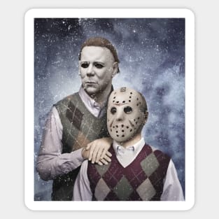 Michael Myers and Jason Voorhees Step Brothers Funny Horror Movie Characters Tshirts Halloween  M4118 Sticker